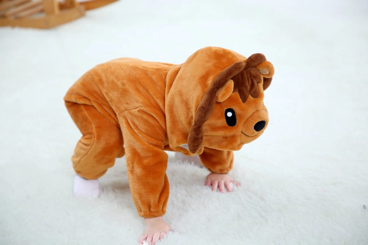 Budino Baby Romper Pyjama Onesie Leeuw - Bruin - Maat 100 3 Budino Baby Romper Pyjama Onesie Leeuw - Bruin - Maat 100 - Afbeelding 3