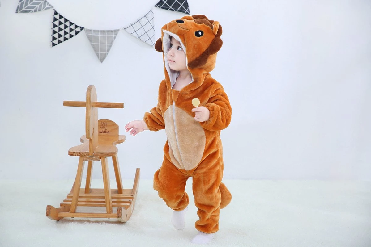 Budino Baby Romper Pyjama Onesie Leeuw - Bruin - Maat 100 12 Budino Baby Romper Pyjama Onesie Leeuw - Bruin - Maat 100 - Afbeelding 12