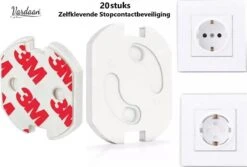 Vardaan Zelfklevende Stopcontactbeveiliging 20 Stuks - Elektriciteit Beveiliging - Combi-Label Stopcontactbeveiliging - Stopcontactbescherming - Kinder & Dierbeveiliging