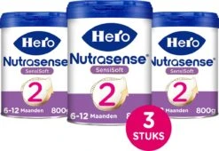 Hero Nutrasense SensiSoft 2 Opvolgmelk 6 Tot 12 Maanden - 3 X 800gram - Met Melkvet - Palmolie Vrij -Pasgeborenen En Jonge Kinderen 1200x825 3