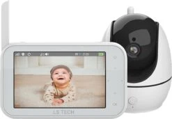 LS Tech LS200 - Babyfoon Met Camera - Baby Camera 7 Functies - HD Babyphone Wit