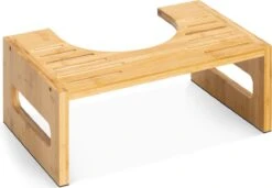 Navaris Bamboe Toiletkrukje Voor Volwassenen - WC Krukje Voor De Juiste Houding - Antislip-oppervlak - Bruin