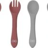 JU&MP Kinderbestek - Baby - 2 Baby Lepels En Vorken - Baby Bestek - BPA-Vrij - Roze