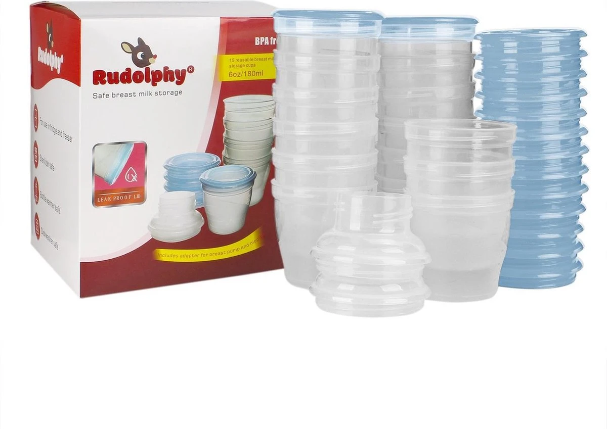 Rudolphy 15 Stuks Bewaarbakjes Babyvoeding 180ml Borstvoeding Bewaarbakjes - Bewaarzakjes Moedermelk 1 Rudolphy 15 Stuks Bewaarbakjes Babyvoeding 180ml Borstvoeding Bewaarbakjes - Bewaarzakjes Moedermelk