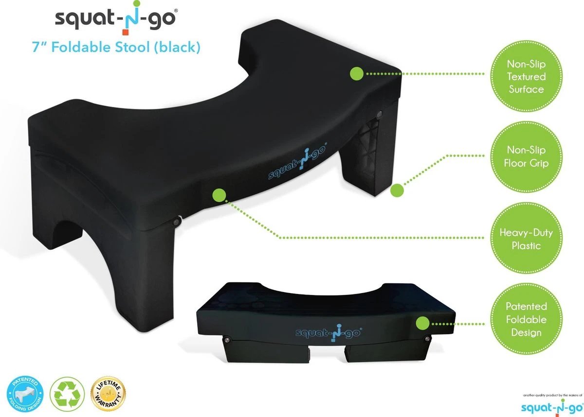 Squat-n Go Toiletkrukje Inklapbaar Zwart - Juiste Houding Op Toilet 9 Squat-n Go Toiletkrukje Inklapbaar Zwart - Juiste Houding Op Toilet - Afbeelding 9
