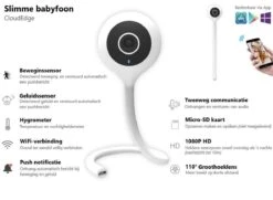Rudolphy - Babyfoon Met Camera En Wifi- CloudEdge App Bediening - Temperatuur En Vochtmeter - Beweging En Geluidsmelder -Pasgeborenen En Jonge Kinderen 1200x877
