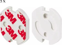 Merkloos 5x Stopcontact Beveiliging – Bescherming Stopcontact – Veiligheid Voor De Baby – Zelfklevend – EU Stopcontact - Wit