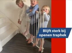 Traphek Op Wieltjes H:80 Br:84 Tot130cm Wit "een Inschuifbaar Traphekje Dat Rolt Op Wieltjes " -Pasgeborenen En Jonge Kinderen 1200x886 1