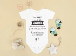 Hospitrix Baby Rompertje Met Tekst Geweldig Tante | Korte Mouw | Cadeau Voor Zwangerschap | Bekendmaking | Aankondiging | Aanstaande Opa Oma Oom Tante