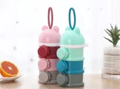 Melkpoeder Toren [2 STUKS] - Babyvoeding Bewaarbakjes - Melkpoeder Doseerdoosjes - Kraam Cadeau - BPA Vrij / ROZE -Pasgeborenen En Jonge Kinderen 1200x898