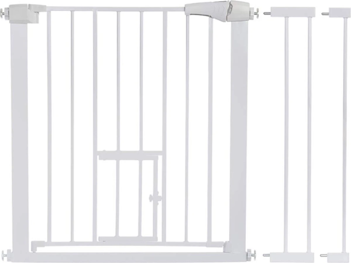 Merkloos Traphekje - Traphek Zonder Boren - 75-103cm Veiligheidshek Met Kattendeur - Veiligheidshekje -Hondenhek - Voor Baby's, Kinderen, Hond En Katten - Wit 1 Merkloos Traphekje - Traphek Zonder Boren - 75-103cm Veiligheidshek Met Kattendeur - Veiligheidshekje -Hondenhek - Voor Baby's, Kinderen, Hond En Katten - Wit