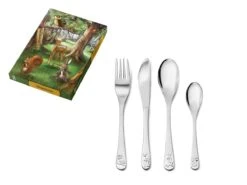 Zilverstad - Kindercouvert 4-delig Bosdieren RVS 18/10