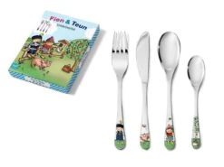 Zilverstad - Kinderbestek - Kindercouvert Fien En Teun - 4 Delig - Met Kleur -Pasgeborenen En Jonge Kinderen 1200x900 95