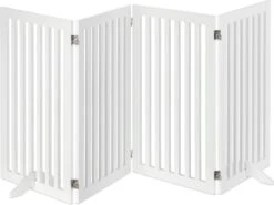 Relaxdays Kinderhekje Hout - Veiligheidshekje - Hondenhek - Haardscherm - Veiligheidshek - 4 Panelen