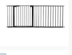 BabyDan Traphek Deurhek Klemhek Premier All In One Max. 183cm - Zwart Incl Wallcups - Metaal - 73cm Hoog - Traphek Zonder Boren - Klembevestiging – Veiligheidshek - Max. Secure Gate – Eenvoudig Te Installeren - 2 Kanten Openen