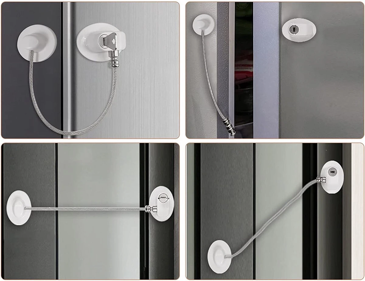 Deur - Raam Beveiliging Met Sterke 3M Tape & Reservesleutel - Wit Kast Lade Koelkast Slot - Baby Beveiliging -- Kinderslot Kinderbeveiliging - Raam Veiligheid 7 Deur - Raam Beveiliging Met Sterke 3M Tape & Reservesleutel - Wit Kast Lade Koelkast Slot - Baby Beveiliging -- Kinderslot Kinderbeveiliging - Raam Veiligheid - Afbeelding 7