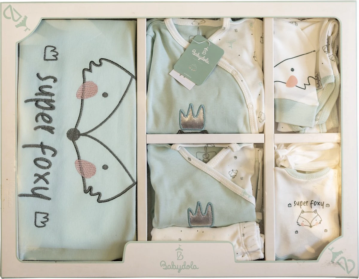 Merkloos 100% Katoen Fox Newborn Baby Kleding Set 6 Delig - Mint Groen - Geschkenkset - Pasgeboren Set - Organic 6 Merkloos 100% Katoen Fox Newborn Baby Kleding Set 6 Delig - Mint Groen - Geschkenkset - Pasgeboren Set - Organic - Afbeelding 6