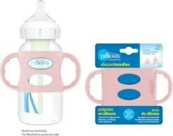 Dr. Brown's Siliconen Handvat Voor Brede Halsfles - Roze -Pasgeborenen En Jonge Kinderen 1200x942