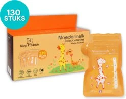 Mogi Products-Moedermelk Bewaarzakjes - 130 Stuks- Met Schenktuit - Borstvoeding Bewaarzakjes - Lekvrij - Koelkast En Vriezer - BPA Vrij - 200 Ml