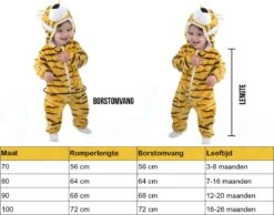 Budino Baby Romper Pyjama Onesie Tijger - Bruin - Maat 90 -Pasgeborenen En Jonge Kinderen 1200x944 11