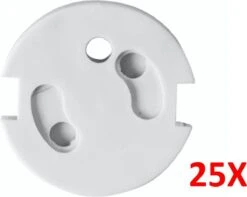 Merkloos Stopcontact Beveiliging België - Veiligheid Voor Baby's - Zelfklevende Stopcontactbeschermer Met Aarding - Stopcontact Bescherming Voor Belgische Stopcontacten - Maak Je Stopcontact Veilig Voor Baby's - 25 Stuks