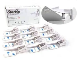 Sparkles Baby Safety Onzichtbare Lade- & Kastsloten Kinderbeveiliging - 12 Stuks - Zelfklevend