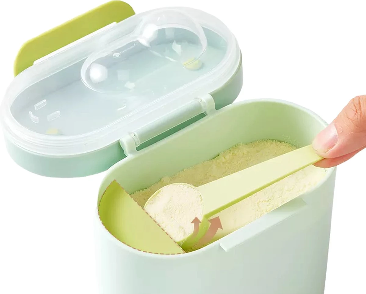 Without Lemon - Baby Melkpoeder Doseer Box - Reisbox - Opbergdoos Voor Voeding - Dispenser Met Schraper En Lepel - Roze - 400ml 3 Without Lemon - Baby Melkpoeder Doseer Box - Reisbox - Opbergdoos Voor Voeding - Dispenser Met Schraper En Lepel - Roze - 400ml - Afbeelding 3
