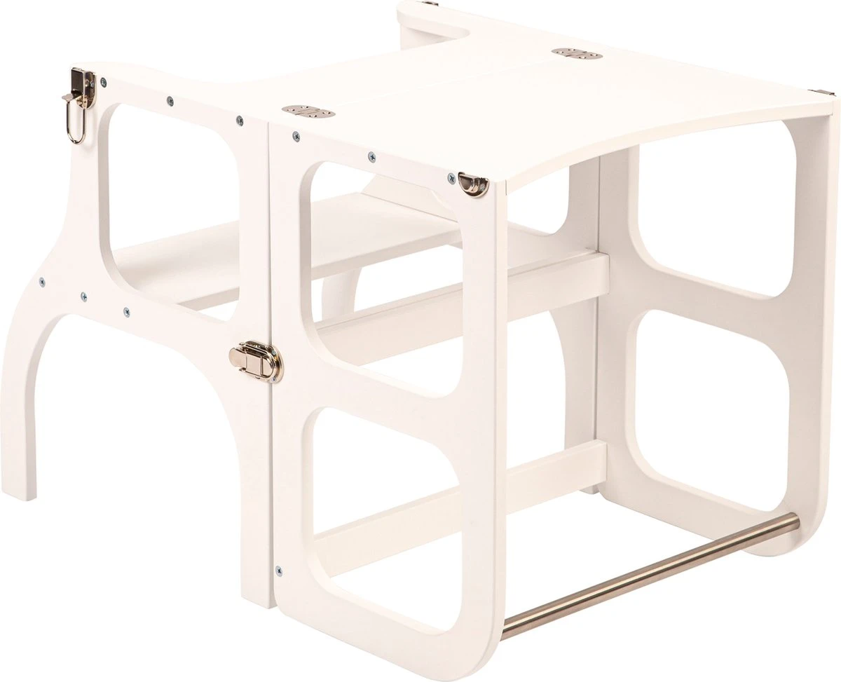 Ette Tete - Learning Tower / Leertoren - Inklapbaar Tot Tafel En Stoel - Wit 12 Ette Tete - Learning Tower / Leertoren - Inklapbaar Tot Tafel En Stoel - Wit - Afbeelding 12