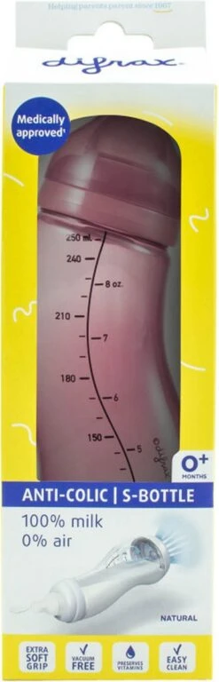 Difrax - S-Fles Natural - Babyfles Raspberry - 0+ Maanden - 250ml 5 Difrax - S-Fles Natural - Babyfles Raspberry - 0+ Maanden - 250ml -Pasgeborenen En Jonge Kinderen 386x1200 4