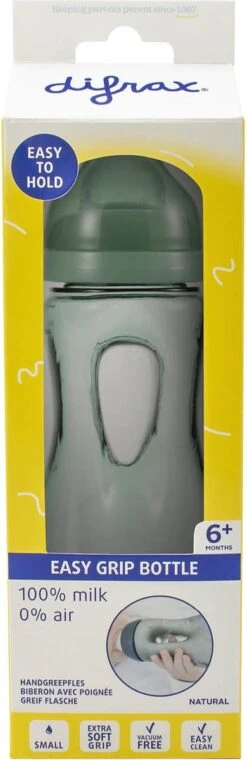 Difrax Handgreep Babyfles 240 Ml Natural - Anti-Colic - Sage|Groen -Pasgeborenen En Jonge Kinderen 390x1200 1