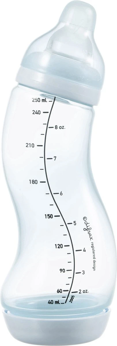 Difrax - S-Fles Natural - Babyfles Blauw- 0+ Maanden - 250ml 2 Difrax - S-Fles Natural - Babyfles Blauw- 0+ Maanden - 250ml - Afbeelding 2