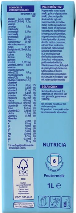 Nutrilon 5 Peutermelk Kant & Klaar - Van 2 Tot 3 Jaar - 4 X 1L -Pasgeborenen En Jonge Kinderen 430x1200