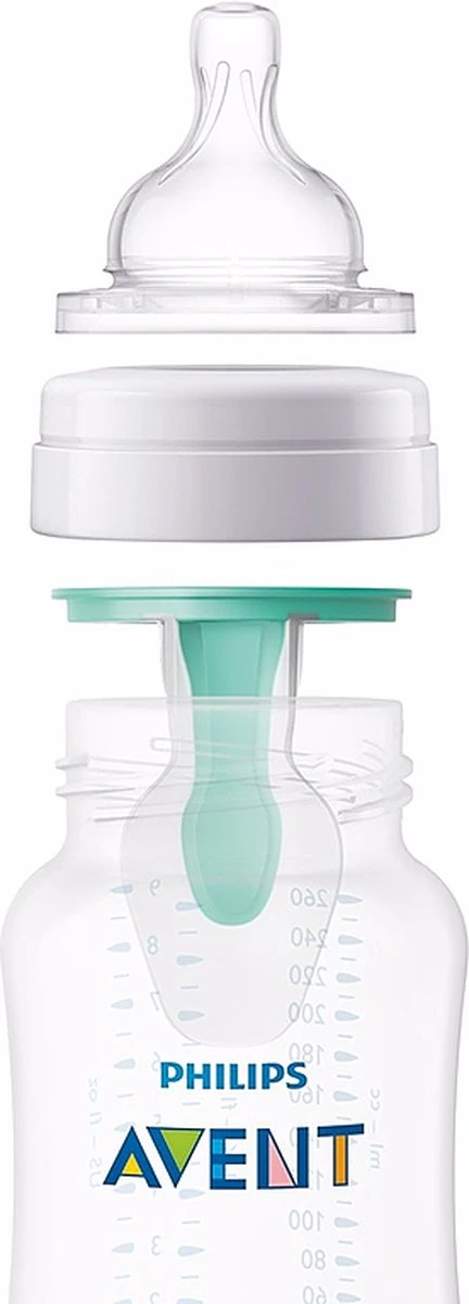 Philips Avent SCD809/01 Anti-Colic Combi Babyfles (125ml) + (260ml) Met AirFree Ventiel 8 Philips Avent SCD809/01 Anti-Colic Combi Babyfles (125ml) + (260ml) Met AirFree Ventiel - Afbeelding 8