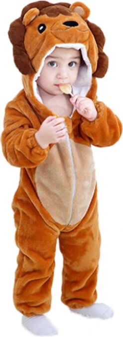Budino Baby Romper Pyjama Onesie Leeuw - Bruin - Maat 100