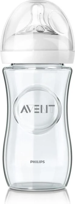 Philips Avent Glazen SCF053/17 - Natural-babyfles - 1m+ - 240ml -Pasgeborenen En Jonge Kinderen 443x1200