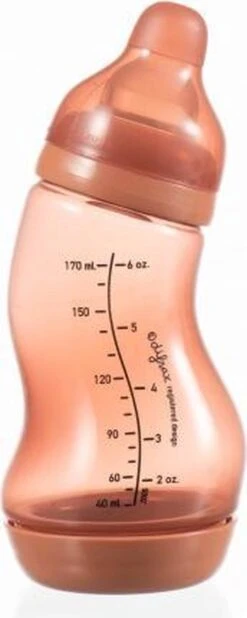 Difrax Anti-Colic S-Babyfles Natural - 170 Ml - Brick/Roodbruin -Pasgeborenen En Jonge Kinderen 480x1200