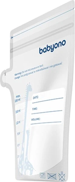 Babyono - Moedermelk Bewaarzakjes - Moedermelkbewaarzakjes - Gemakkelijke Etiketteren - 180 Ml - 30 Stuks - 1084 -Pasgeborenen En Jonge Kinderen 494x1200 1