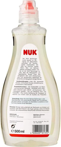 Nuk Afwasmiddel Voor Babyflessen & Spenen, Met Natuurlijk Ingredienten, 500 Ml -Pasgeborenen En Jonge Kinderen 500x1200 1