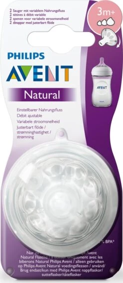 Philips Avent SCF045/27 Natural Speen - 3m+ - 2stuks -Pasgeborenen En Jonge Kinderen 525x1200