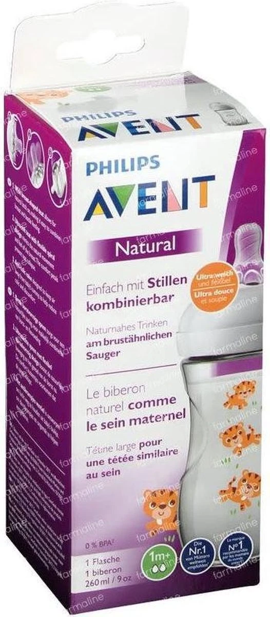 Philips Avent Natural Babyfles - SCF070/20 Babyfles (1m+) Voor Langzame Toevoer - 1x 8 Philips Avent Natural Babyfles - SCF070/20 Babyfles (1m+) Voor Langzame Toevoer - 1x - Afbeelding 8