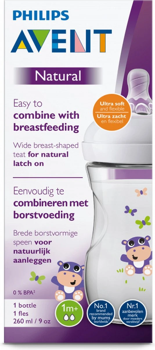 Philips Avent Natural Babyfles - SCF070/22 Babyfles (1m+) Voor Langzame Toevoer - 1x 8 Philips Avent Natural Babyfles - SCF070/22 Babyfles (1m+) Voor Langzame Toevoer - 1x - Afbeelding 8