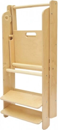 Juliard.Club - Opvouwbare Leertoren - Leertoren Keukenhulp - Leertoren Montessori - Opstapje - Kindertrap Opklapbaar - Leertoren Peuters - Leer Toren Kleur -vernis -Pasgeborenen En Jonge Kinderen 536x1200