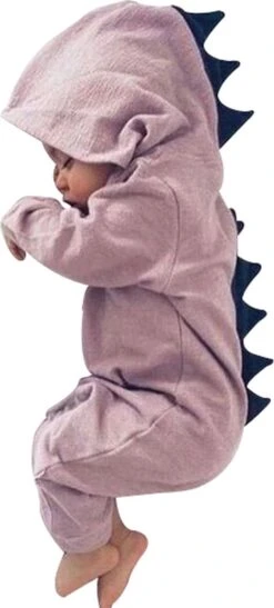 Budino Baby Pyjama Romper Onesie Dino Draak Dier - Roze - 3 Mnd