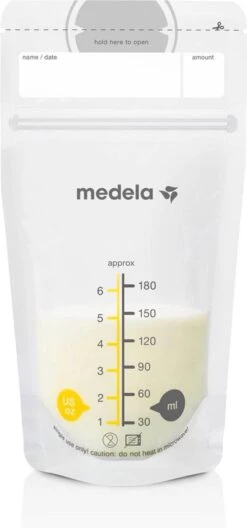 Medela Moedermelk Bewaarzakjes Moedermelkbewaarzakjes Medela Zakjes - Gemakkelijke Etiketteren - 180 Ml - 50 Stuks -Pasgeborenen En Jonge Kinderen 561x1200 2