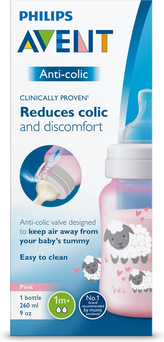 Philips Avent Anti-colic SCF821/14 - Babyfles (260 Ml) - 1 Stuk - Roze 7 Philips Avent Anti-colic SCF821/14 - Babyfles (260 Ml) - 1 Stuk - Roze - Afbeelding 7