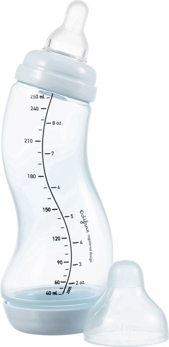 Difrax - S-Fles Natural - Babyfles Blauw- 0+ Maanden - 250ml 1 Difrax - S-Fles Natural - Babyfles Blauw- 0+ Maanden - 250ml