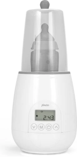Alecto BW-700 - Snelle Digitale Flessenwarmer 500W Voor Opwarmen, Steriliseren En Ontdooien - Inclusief Stoomkap - Bediening Via Display - Wit -Pasgeborenen En Jonge Kinderen 590x1200