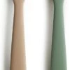 Siliconen Babylepel - Mushie - BPA Vrij - Set 2 - Tijm & Naturel Beige