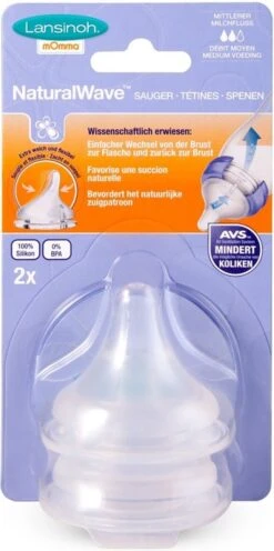 Lansinoh Natural Wave 2 Stuks Medium Speen 75950 -Pasgeborenen En Jonge Kinderen 598x1200