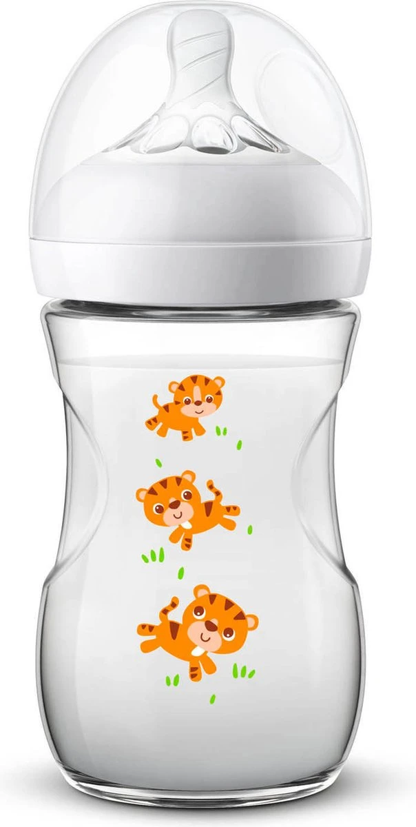 Philips Avent Natural Babyfles - SCF070/20 Babyfles (1m+) Voor Langzame Toevoer - 1x 1 Philips Avent Natural Babyfles - SCF070/20 Babyfles (1m+) Voor Langzame Toevoer - 1x